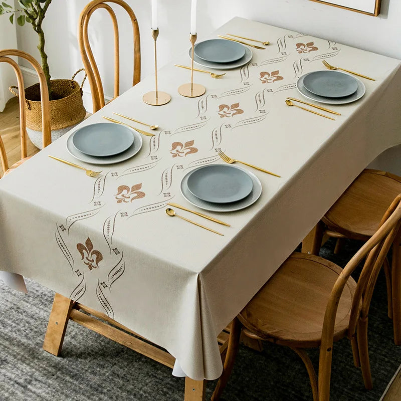 XZ0037 Tablecloth waterproof and heat-resistant PVC coffee table mat rectangular household thick dining table cloth tablecloth