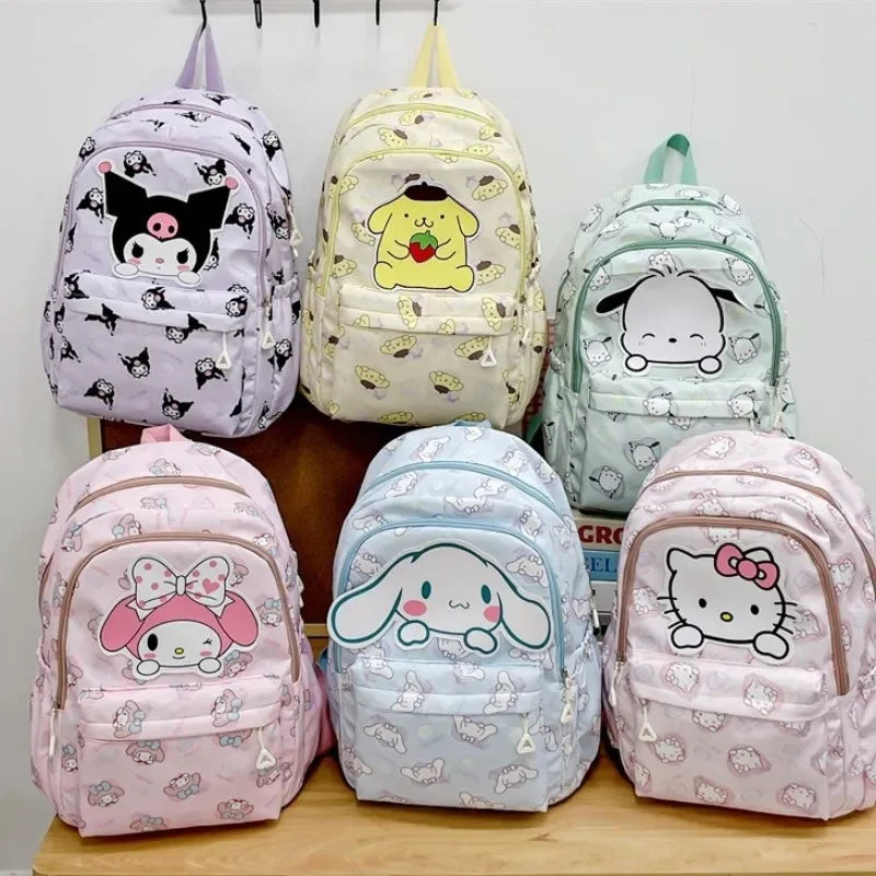 Hemasa  Backpack Anime Kuromi Cinnamoroll My Melody Student Bag Large Capacity Women Bag For Children/girls