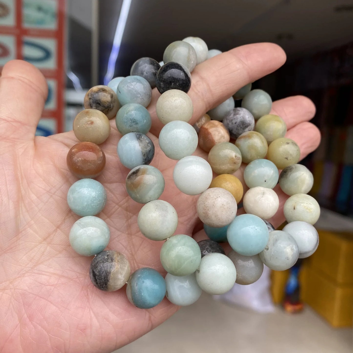Hemasa Handmade Amazonite Beaded Bracelets/ Natural Stone Bracelets Women