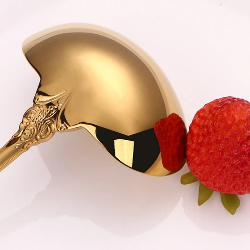 304 Stainless Steel Soup Ladle Cooking Tool Kitchen Accessories Gold Scoop Tablewares Gold Plated Soup Serving Spoon