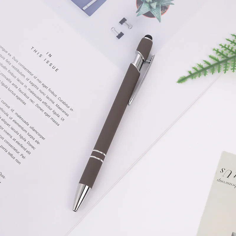 Push Action Meiji Pen Aluminum Rod Pen Spray Adhesive Ballpoint Pen Writing Special Touch Screen Stylus Capacitive Pen