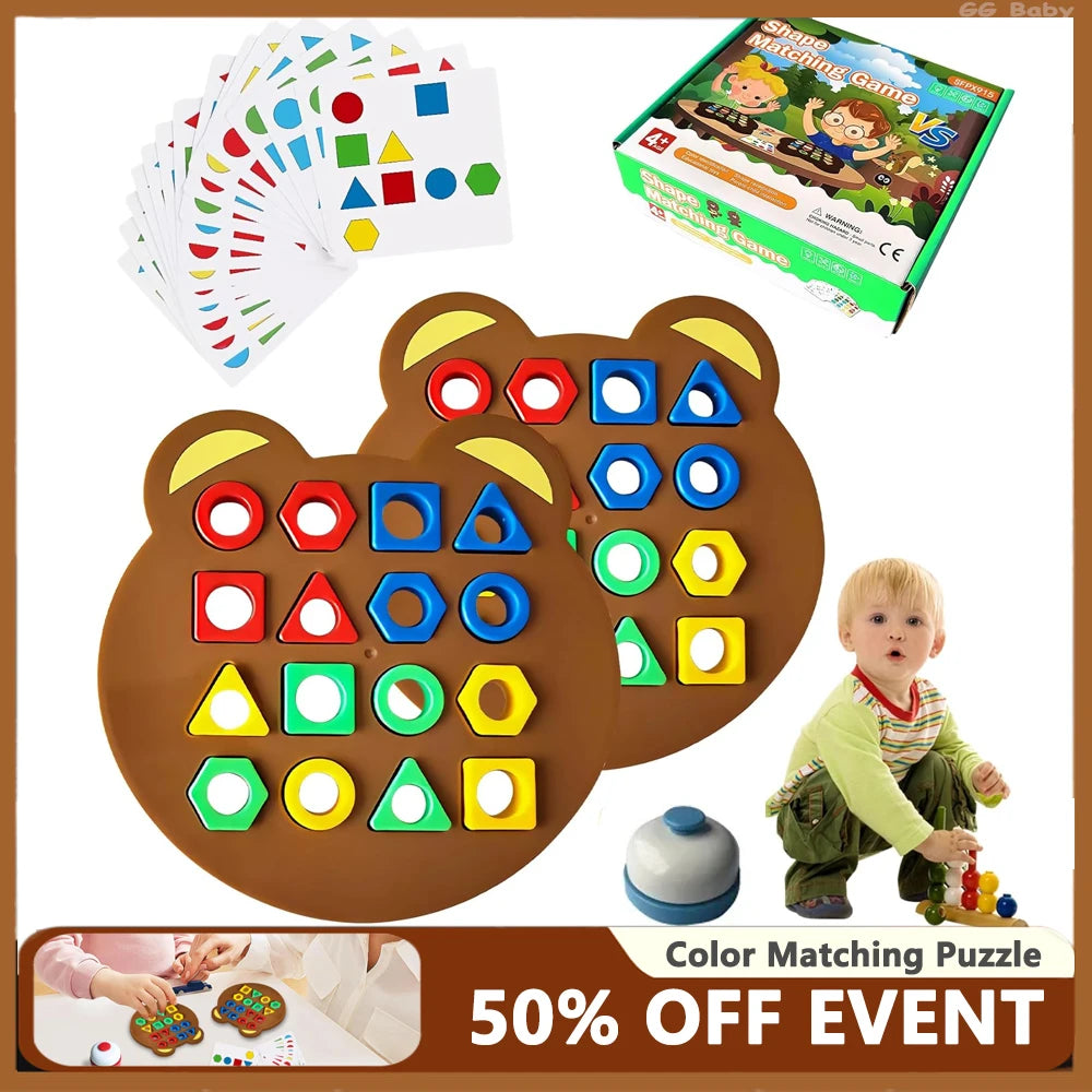 Children Geometric Shape Color Matching 3D Puzzle Baby Montessori Learning Educational Interactive Game For Kids Toys Gifts