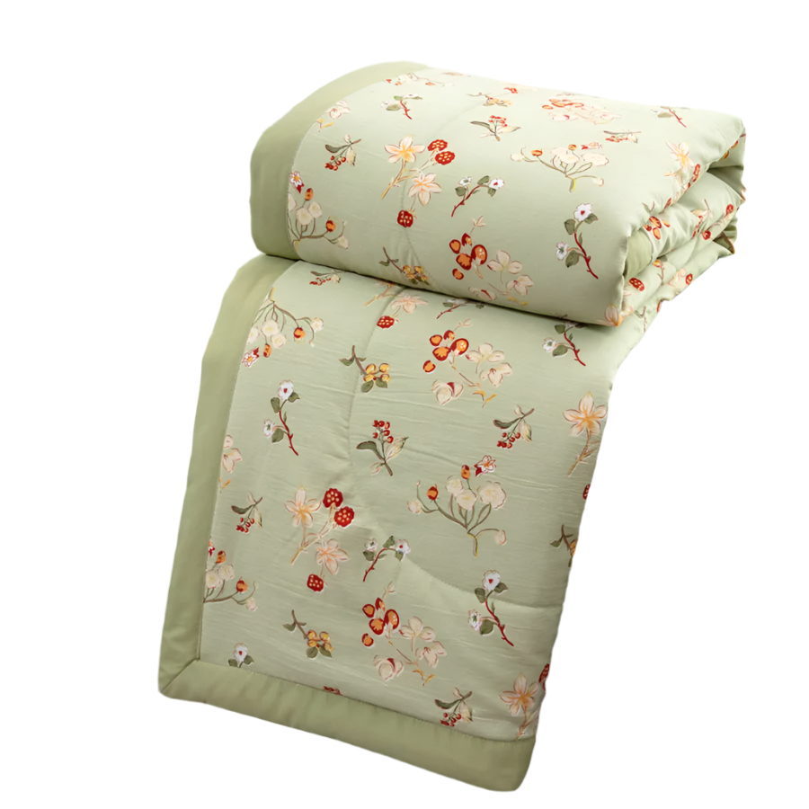 Hemasa  Linen Double Layer Summer Quilt   Printed Double Cooling Blanket