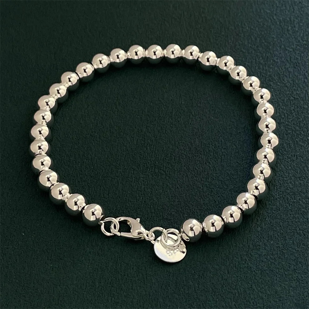 Hemasa 925 Sterling Silver Bracelet (6MM) For  Women/Girls