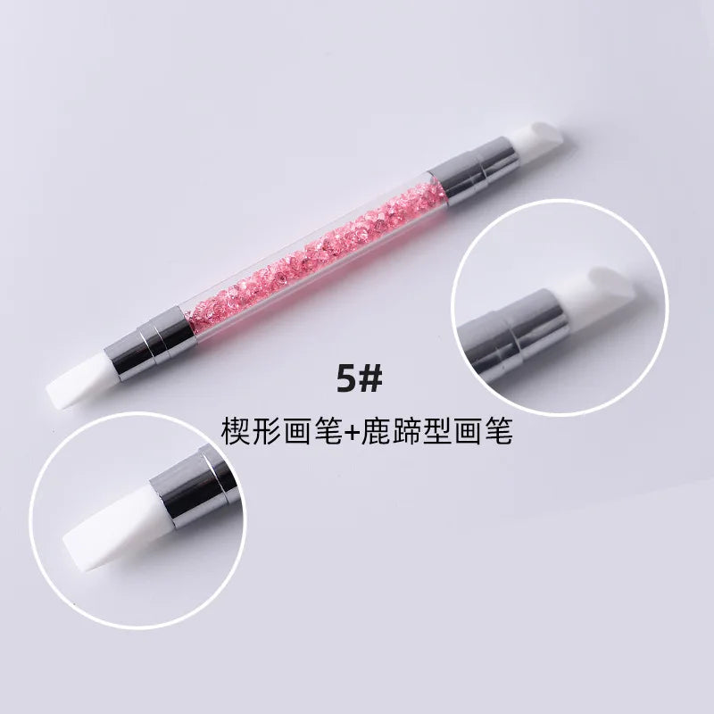 Hemasa Nail Art Pen Dual Tip Single Silicone Pen Set Constructive Colouring Pen Painting Pen Flower Pen Nail Art Tools