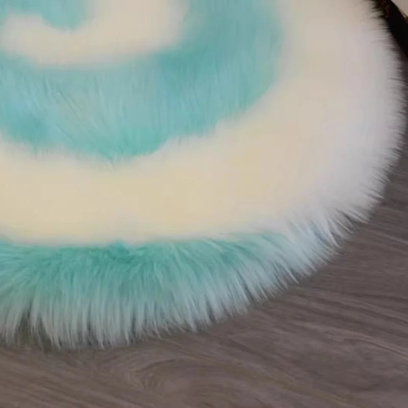 Hemasa Lollipop Style Long Plush Round Rugs, Carpet for Bedroom, Room, Home Decor, Sofa Floor Mat, Fluffy Bedside Area