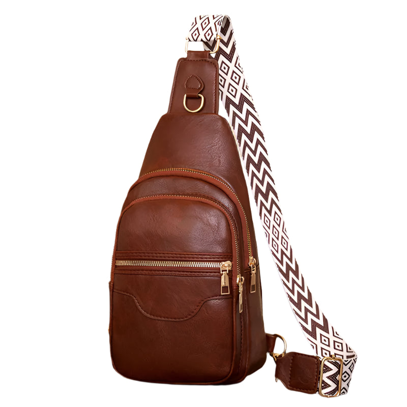 Hemasa Women's Chest Pack Crossbody Bag Luxury Design Durable PU Leather Handbag Chest Bag Vintage Leisure Ladies Handbag Shoulder Bag