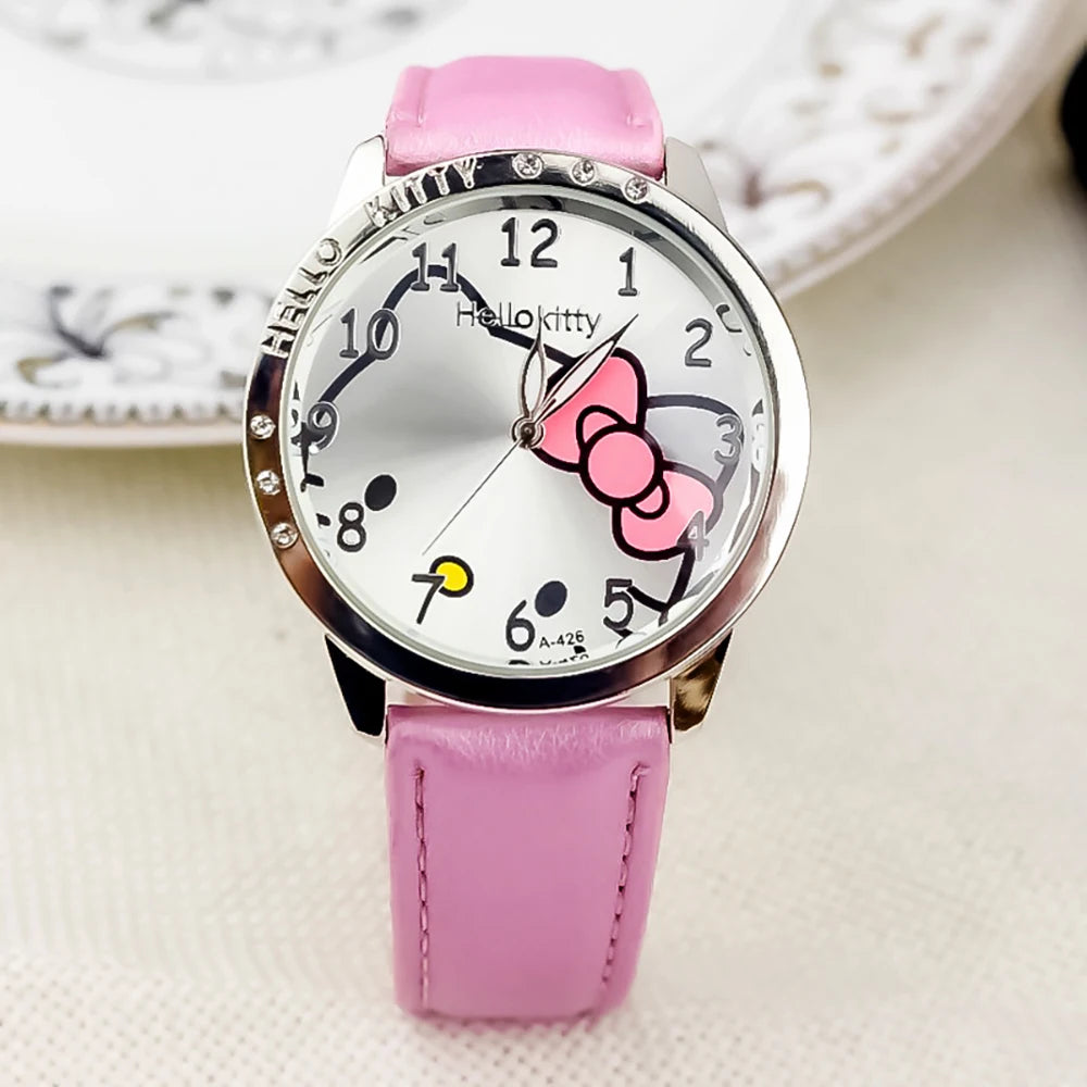 Hello Kitty Girls Kids Quartz Watch Women Children Casual Waterproof Sanrio Cartoon Watches Fashion WristWatch Birthday Gifts