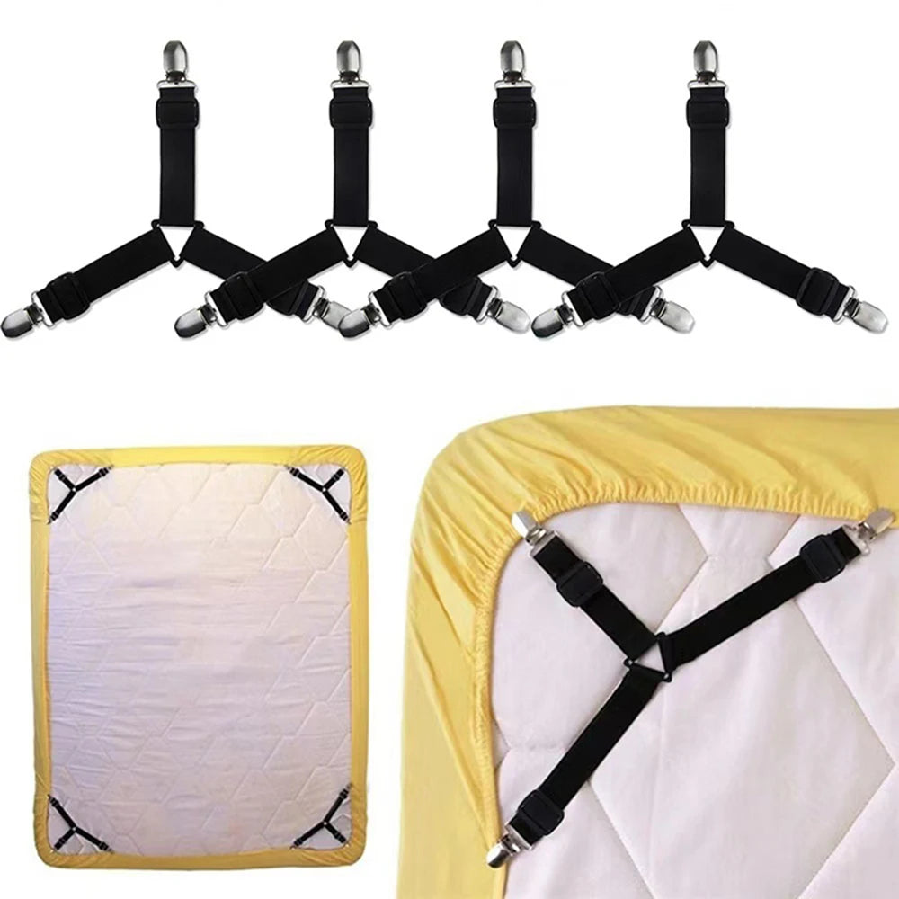 Hemasa 4PCS/Set Adjustable Sheet Comforter Tablecloth Sofa Cover Sheet Buckle Tent Sheet Clip Metal