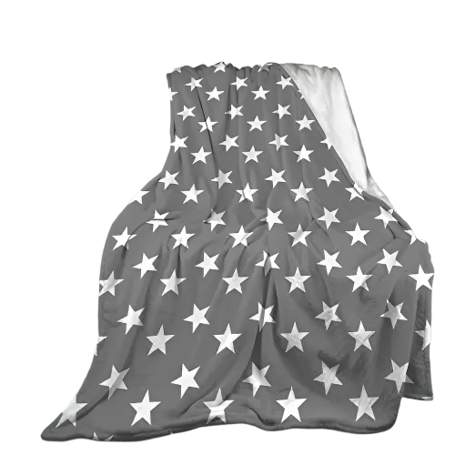 Hemasa Star Flannel Throw Blanket Blue and White Colour Air Conditioning  for All Seasons Couch Sofa Living Room King Queen Size
