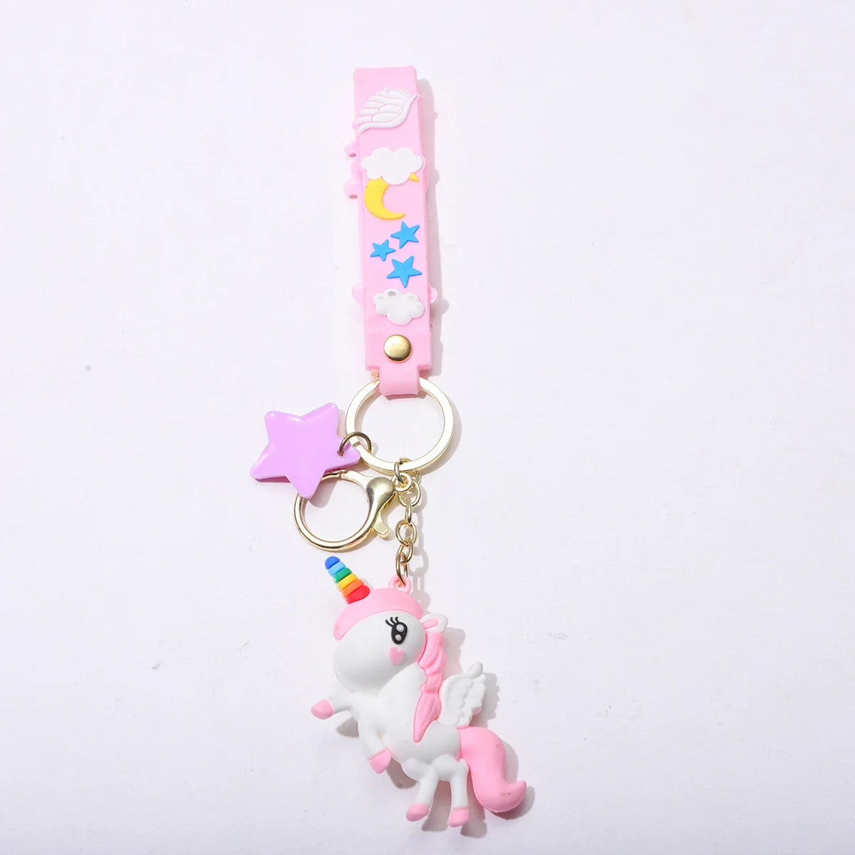 Creative Cute Little Rainbow Cartoon Unicorn Key Chain for Men and Women, Car Bag Pendant, Small Gifts