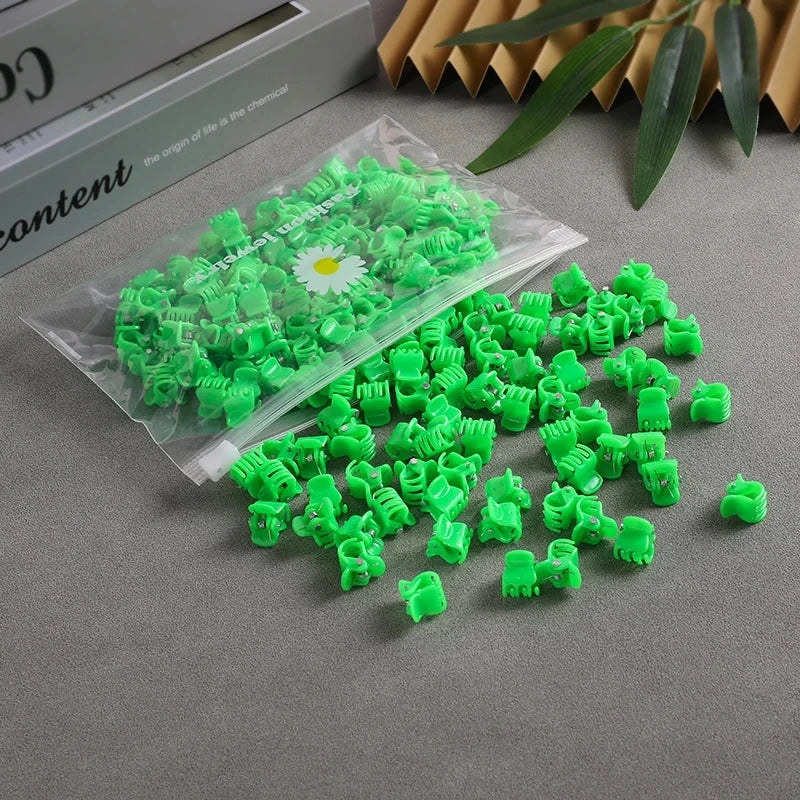 50pcs Girls Small Hair Claw Clips Colorful Plastic Clips Hairpin Flower Heart Mini Multi-Shape Hair Claw Kids Hair Accessories