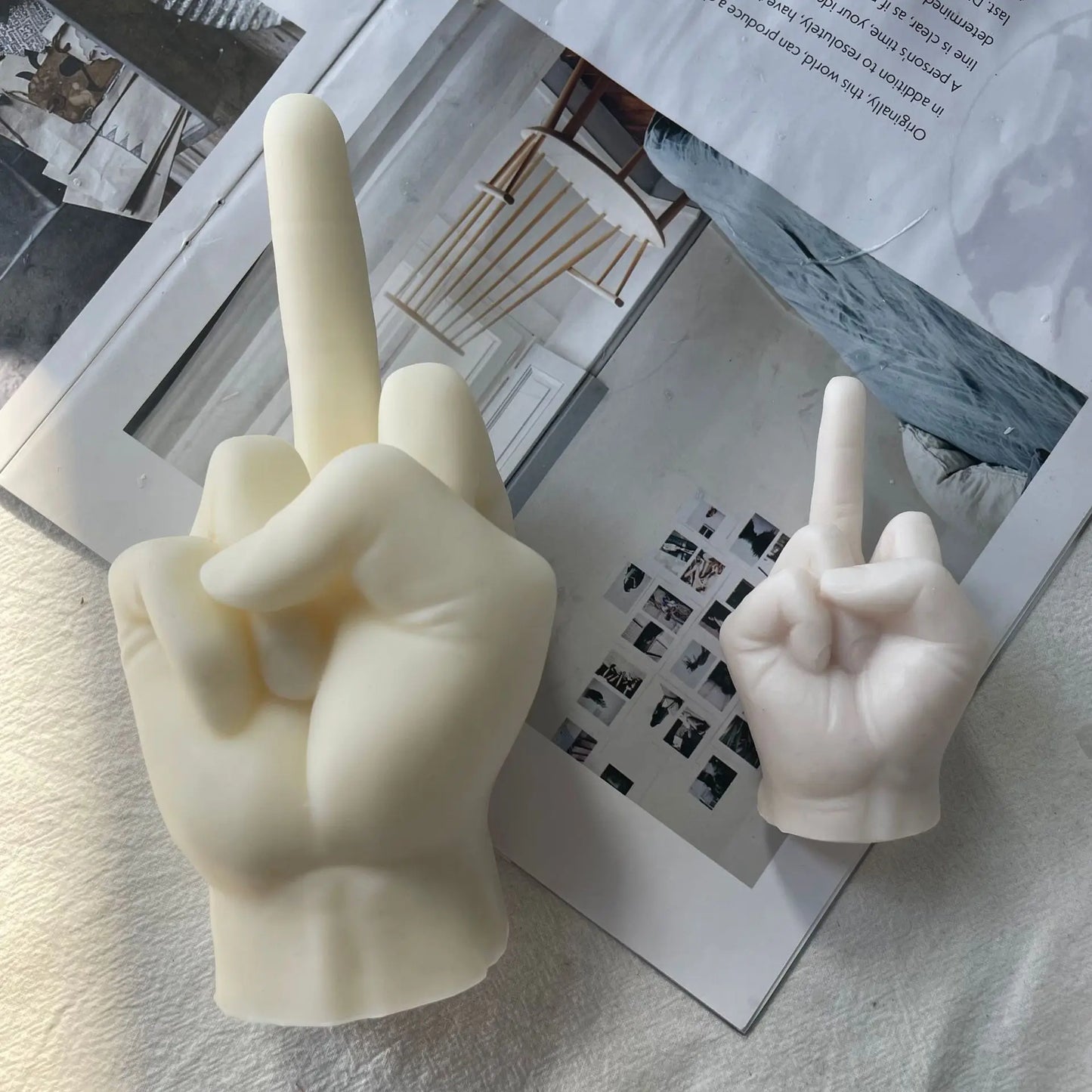 Gesture Candle Mold Erect Middle Finger Up DIY  Accessories Middle Finger Cake Silicone Mould Candle Making Molds