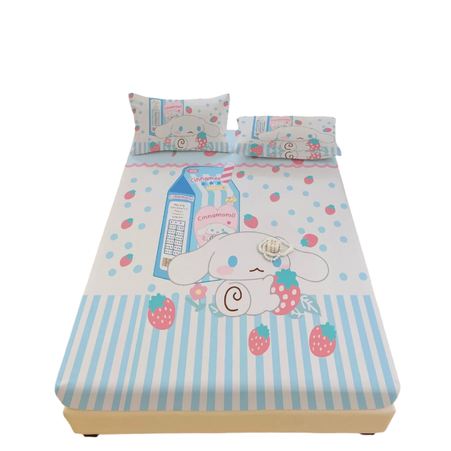 Hemasa  Bed Mattress Cover Cute Cartoon Painted Bed Linen Fitted Sheet For Kids Adult Single Double Size