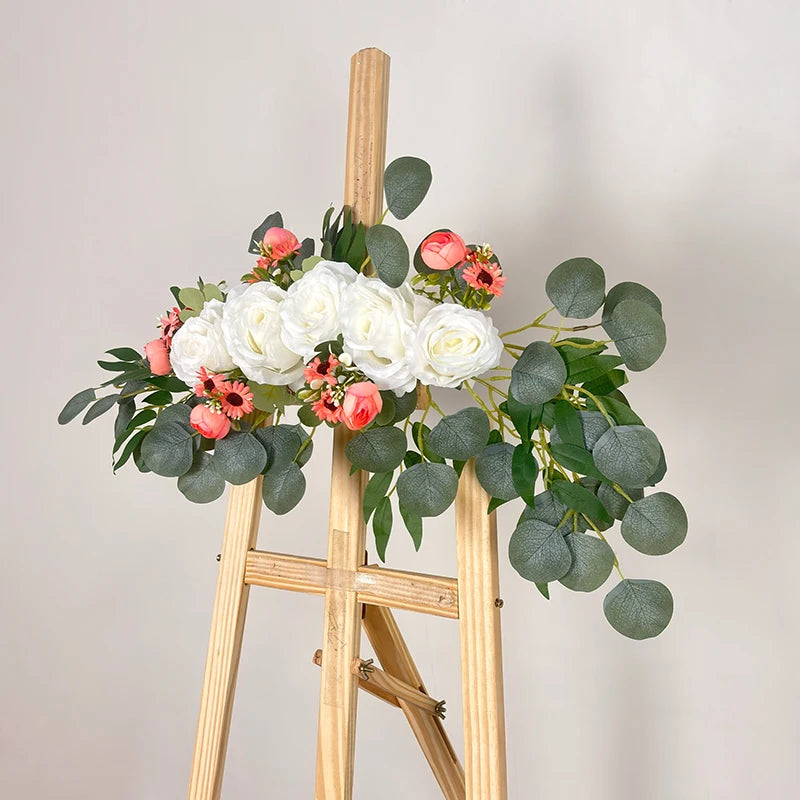 Tejesa 2026 Arch Flowers Artificial Rose for Home Decoration Wedding Flower Arrangement Drawing Board Door Frame Decor Pink White