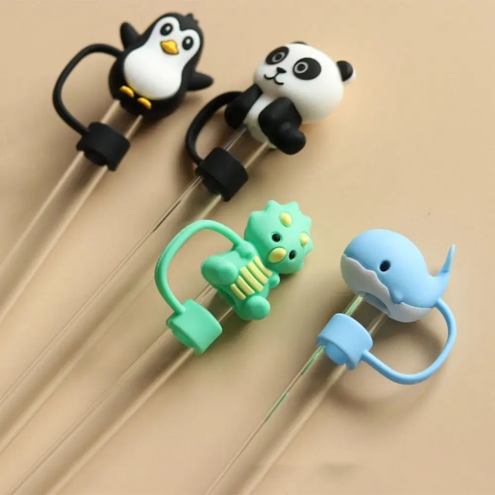 Hemasa 1PC Creative Reusable Silicone Straw Plug  / Drinking Dust Cap Dust-proof Straw  cups