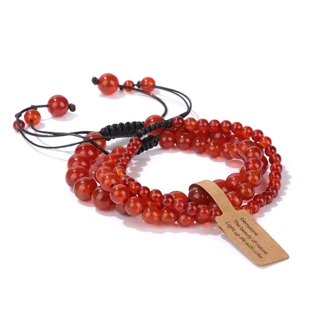 Tejesa  3pcs  Amazonite Bracelets for Women Men 4/6/8mm Beads Braided Bracelet Handmade Adjustable Wristbands Jewelry