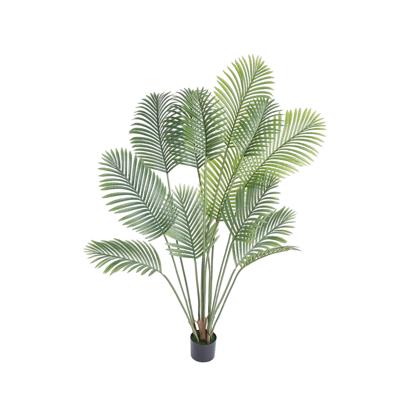 SucceBuy Artificial Palm Tree 4/5/6 FT Tall Faux Plant Secure PE Material & Anti-Tip Tilt Protection Low-Maintenance Plant
