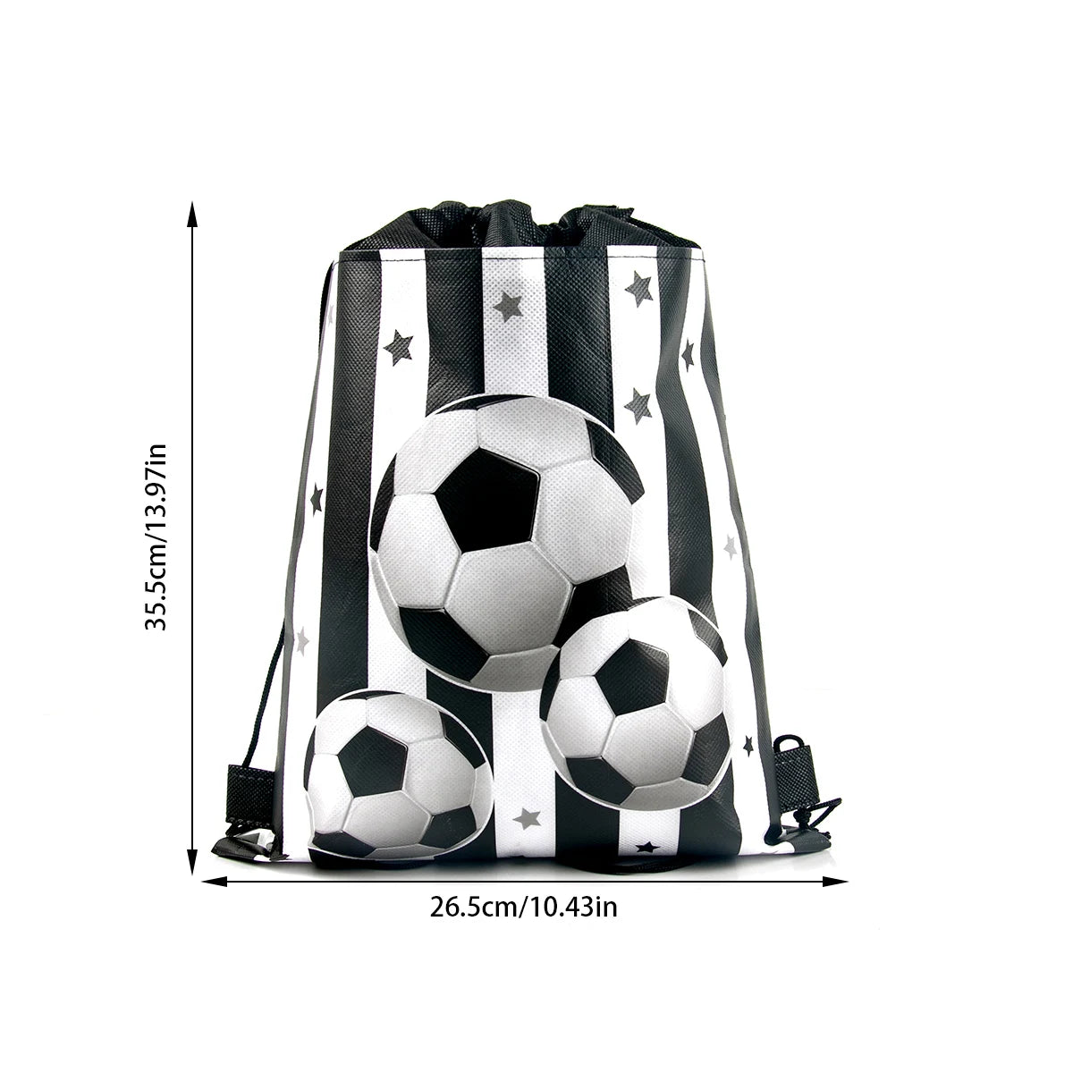 3/6/12pcs Children Football Drawstring Bags Football Backpack Sport Party Drawstring Goodie Favor Bags Gifts Birthday Party