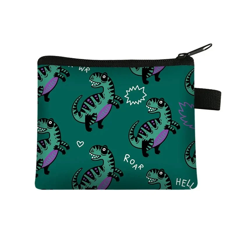 Tejesa   Dinosaur print  coin purse wallet /children coin purse /key case card holder coin square storage bags