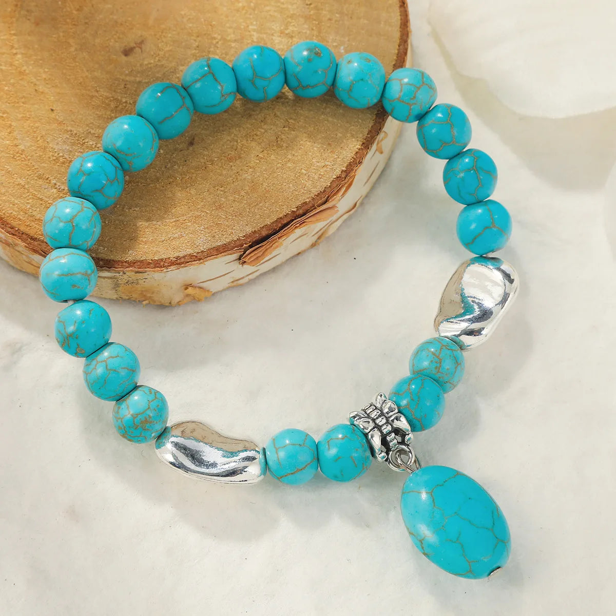 Bohemian Style Turquoise Charm Bracelet Creative Beads Bracelet Stretch Bracelets Accessories For Hawaii Beach Party Jewelry