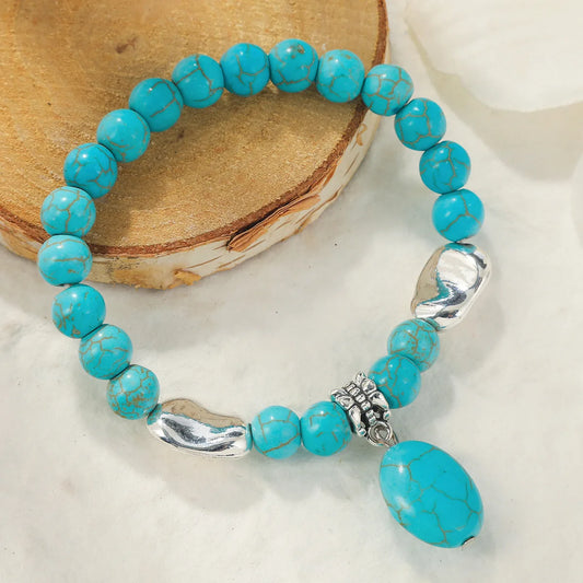 Bohemian Style Turquoise Charm Bracelet Creative Beads Bracelet Stretch Bracelets Accessories For Hawaii Beach Party Jewelry
