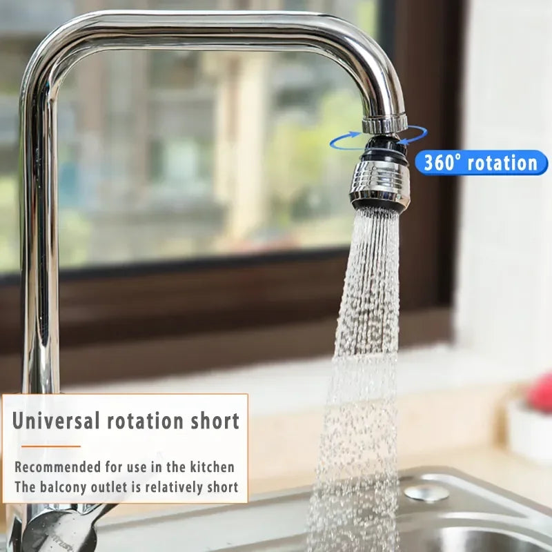Hemasa Kitchen Gadgets 2 Modes 360 Rotatable Bubbler High Pressure Faucet Extender Water Saving pipe