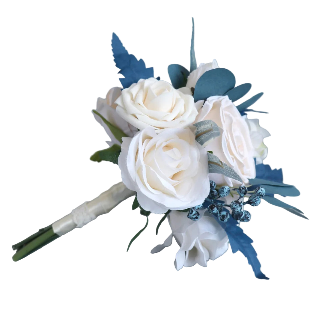 Tejesa Terracotta Bride Bridesmaid Bouquets 7 inch Artificial Rose Flower Tossing Bouquet for Fall Wedding Ceremony Decor