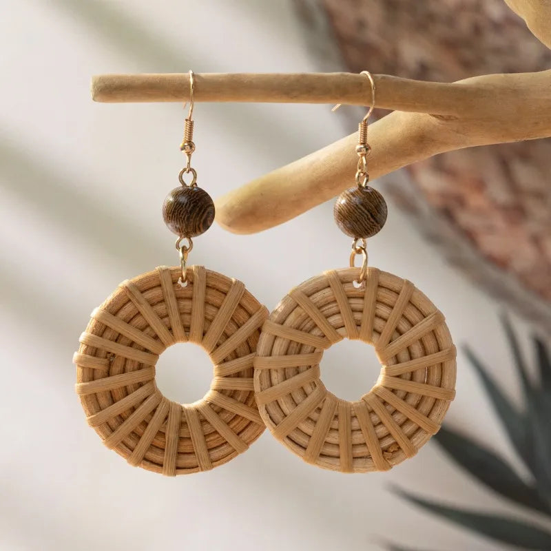 Hemasa Ethnic Style Vine Weaving  Bohemian Earrings for Women/Girls
