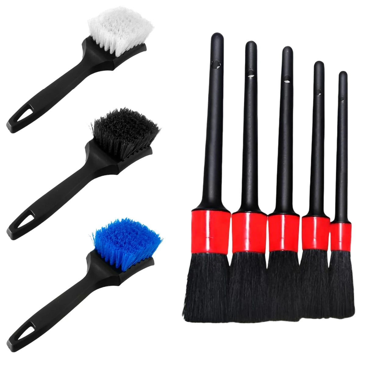 Tejesa 6Pcs Car Wash Care Detailing Brush Set For Cleaning Wheels Dashboards Vents And More Car Cleaning Brushes Car Accessories