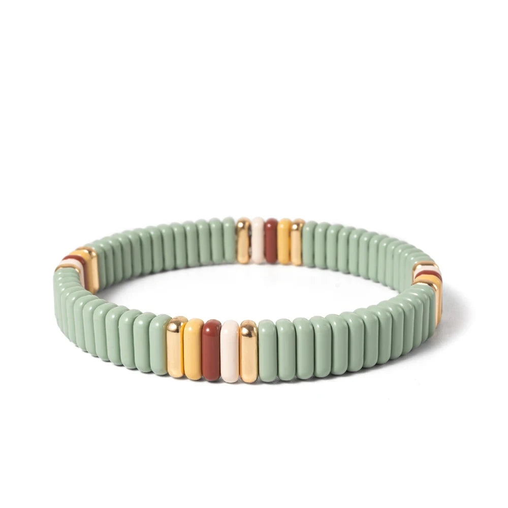 Tejesa  2X8MM Colorful  Rectangle Tile Beads Bracelets for women/Girls