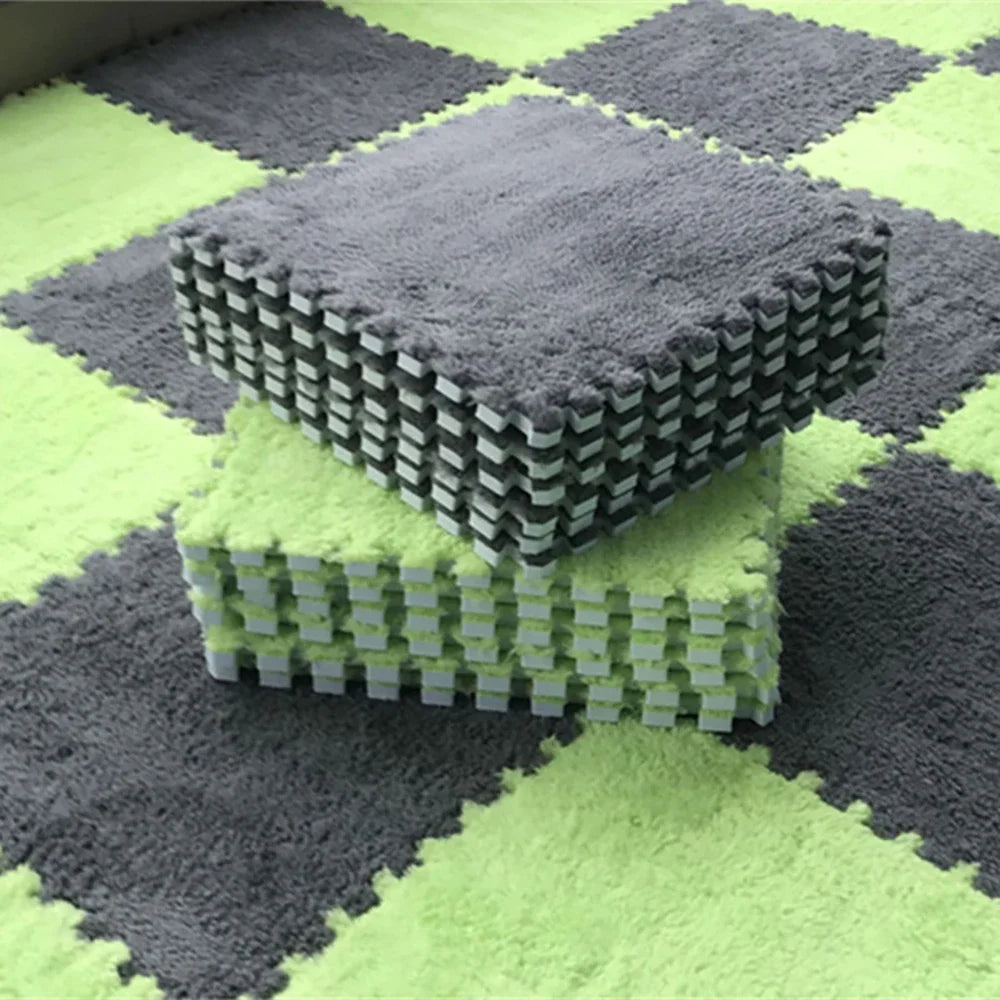Hemasa Soft Plush Children's Mat Baby Toys Eva Foam Puzzle Carpet Warm Children Play Mats Interlocking Rugs Infant Carpet 30*30*1cm