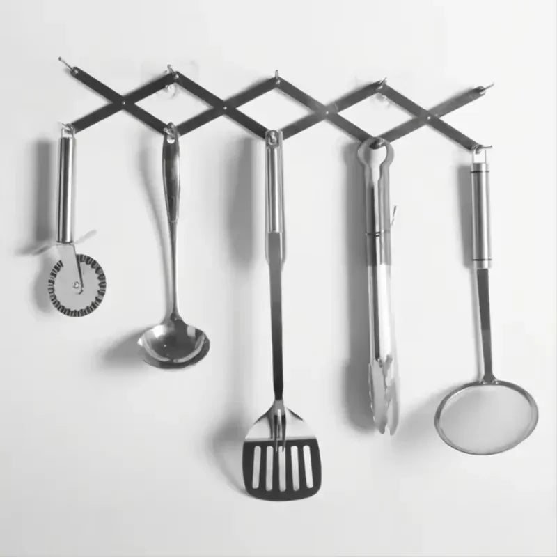 Tejesa  1pc Pot Lid Rack Pan Lid Organizer Retractable Foldable Stainless Steel Plate Holder Shelf Tableware Storage Kitchen Gadgets