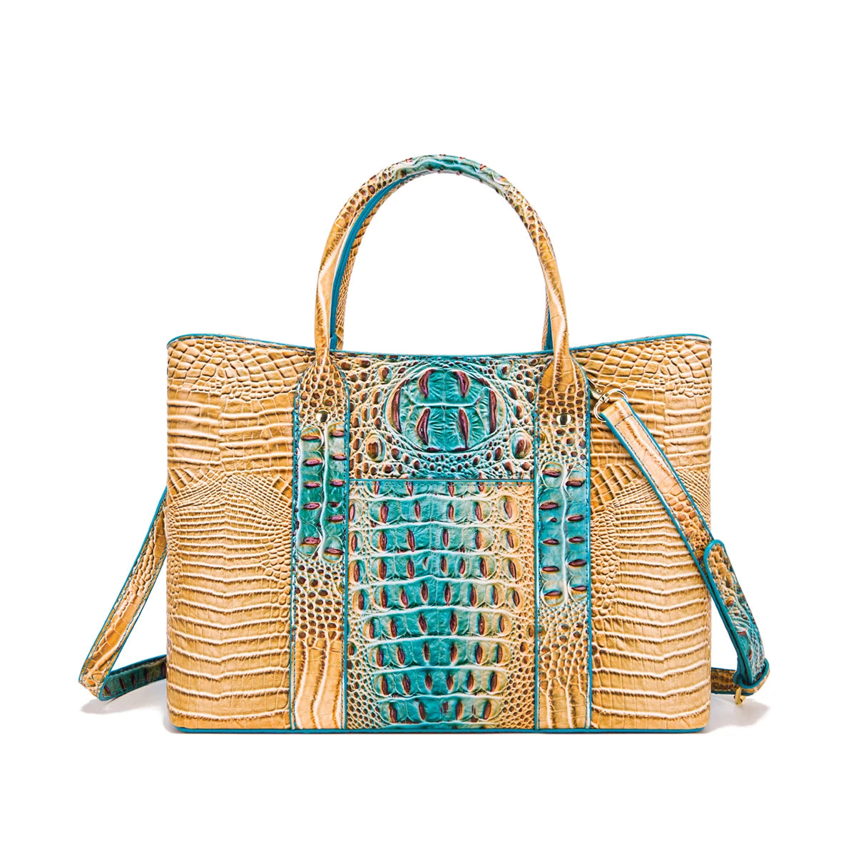 Fashionable and colorful gradient crocodile pattern crossbody bag, personalized color matching