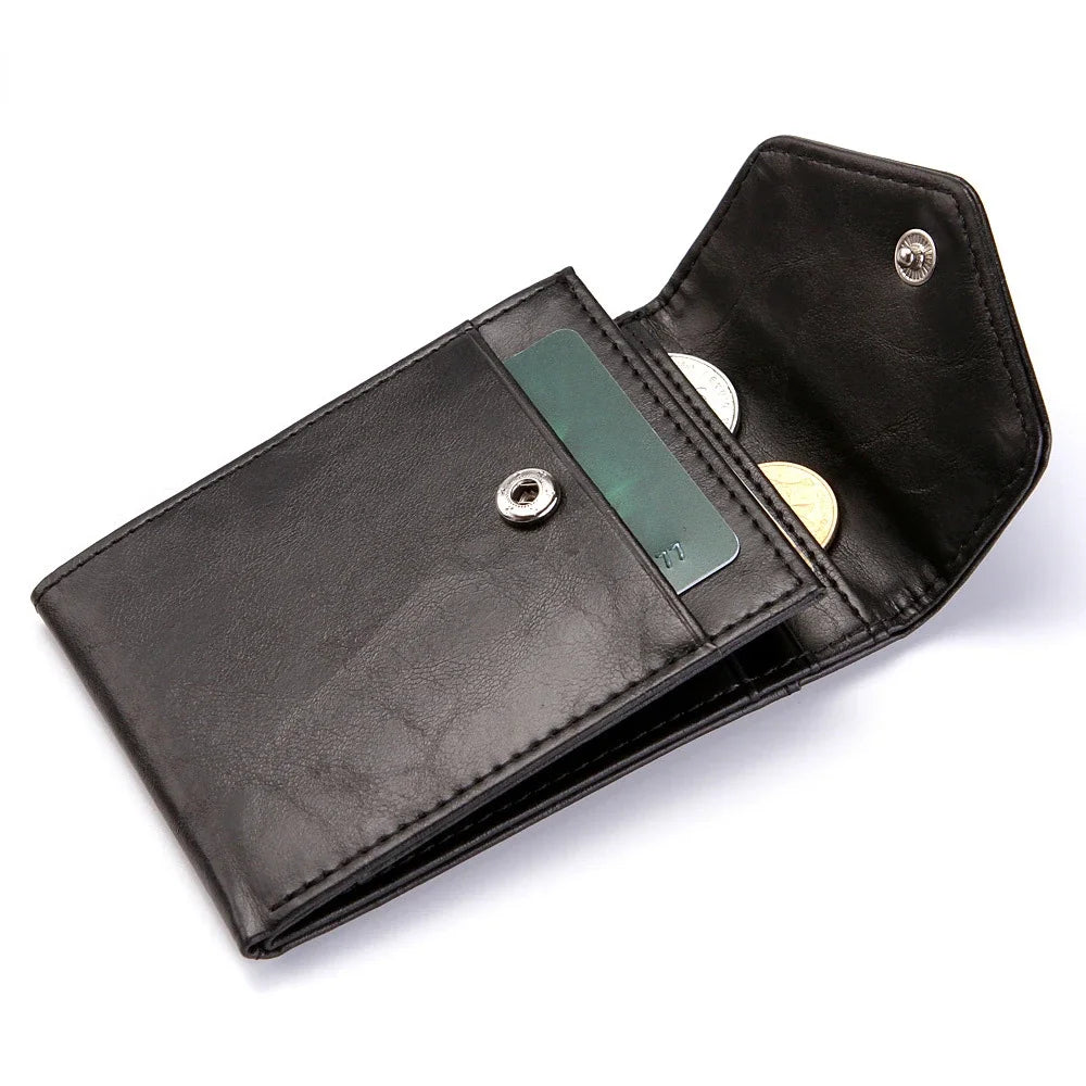 Fashion Men Slim Wallet Leather Male Business Credit Card Holder Coin Pouch Bag Female Purses Clutch Zipper Small Wallets