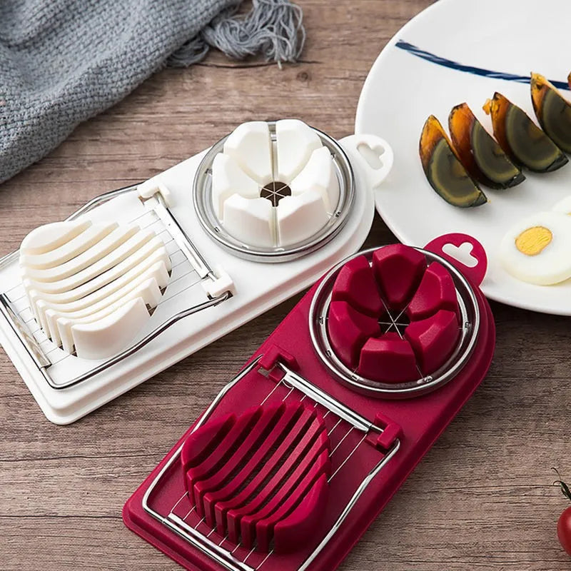 Hemasa Stainless Steel Egg Slicer Sectioner Cutter Mold Flower-Shape Luncheon Meat Cutter Kitchen Gadgets