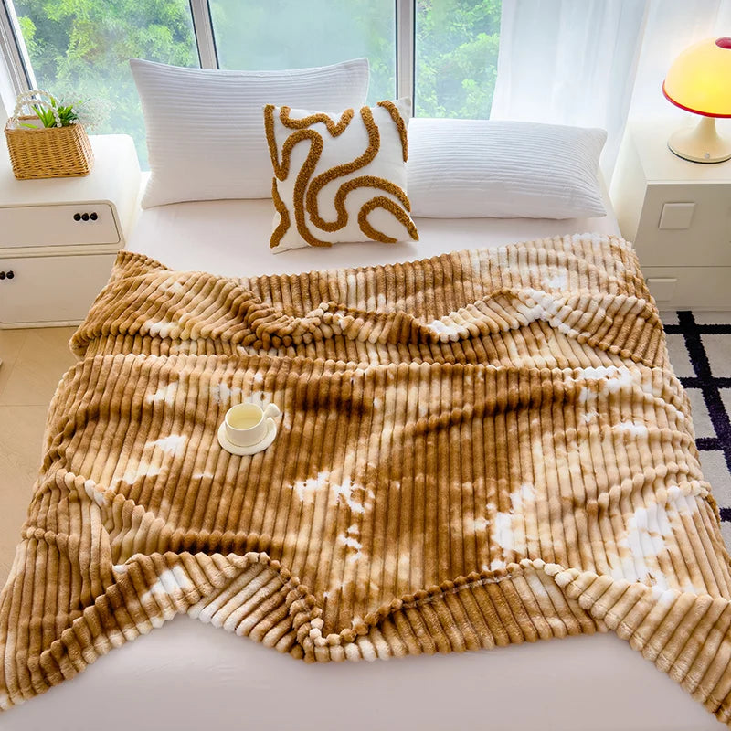 Single/Queen/Super King Thicker Fleece Throw Blanket for Bed or Sofa , Soft Plush Blanket
