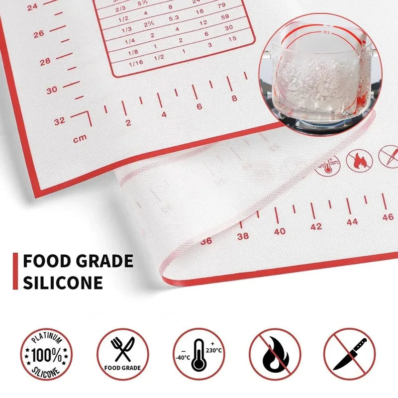 Hemasa Silicone Baking Mat Kneading Pad Dough Mat Pizza Cake Dough Maker Kitchen Cooking Grill Non-Stick Gadgets Bakeware Pastry Mat