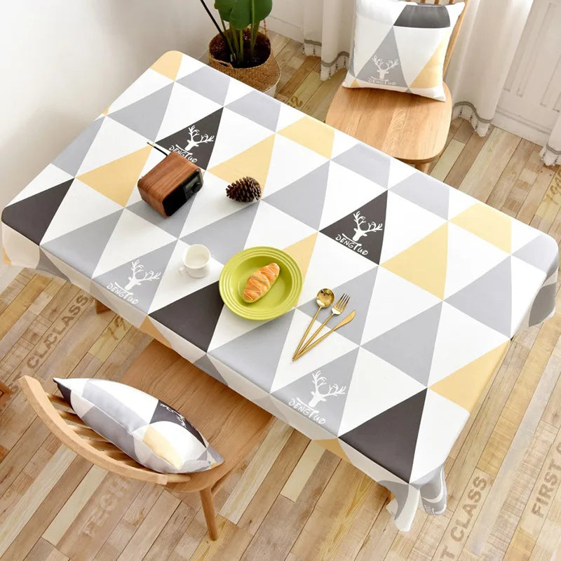 XZ0037 Tablecloth waterproof and heat-resistant PVC coffee table mat rectangular household thick dining table cloth tablecloth