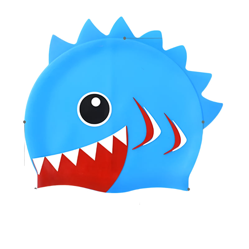 Hemasa Cartoon Cute Fish Shark Silicone Swimming Cap for Children  Kids Swimming Cap