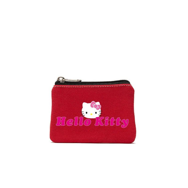 Cartoon Hellos Kittys Coin Purse Canvas Bag Card Bag Simple Fabric Coin Small Bag Cotton Storage Bags for Children's Gifts