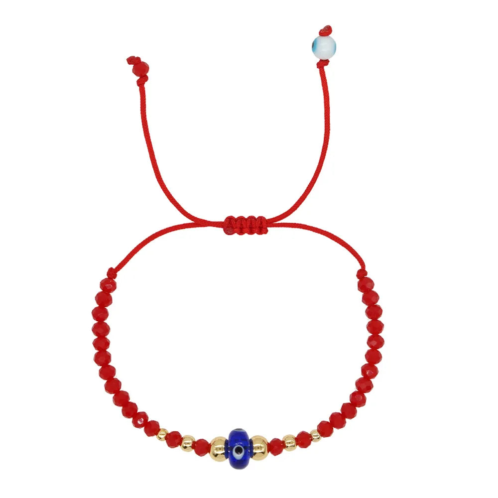 Tejesa Mexican Summer Beach Charm Eye Pulsera Women Bohemian Fashion Jewelry Couple Handmade Friendship Rope Red Crystal Bead Bracelet