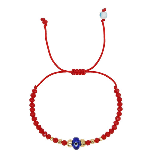 Tejesa Mexican Summer Beach Charm Eye Pulsera Women Bohemian Fashion Jewelry Couple Handmade Friendship Rope Red Crystal Bead Bracelet