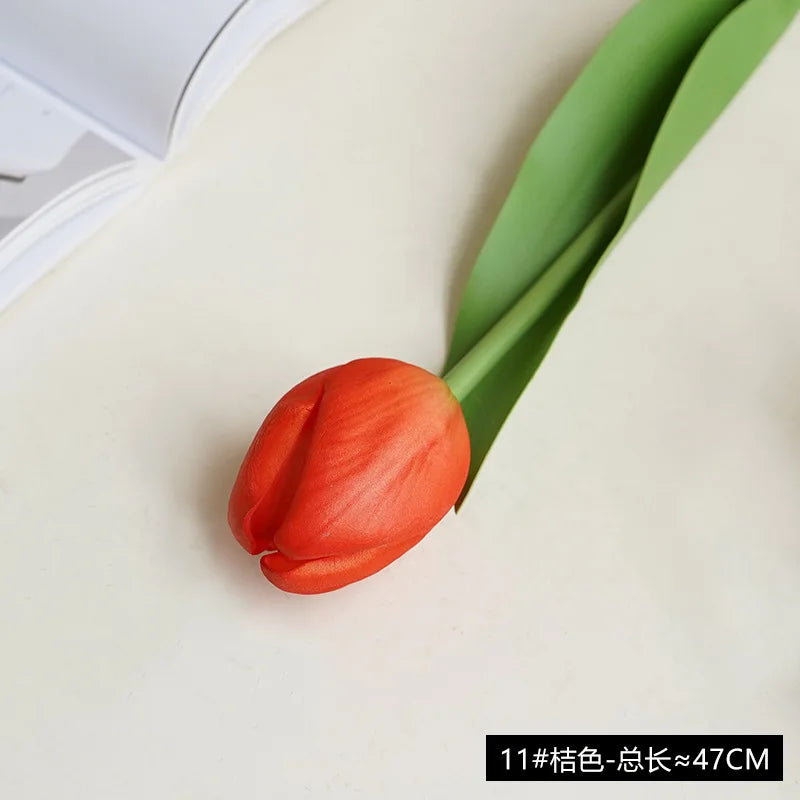 10Pc PU Real Touch Large Tulip Artificial Flowers Branch Home Decoration Realistic Tulips Party Wedding Decor Flower Arrangement