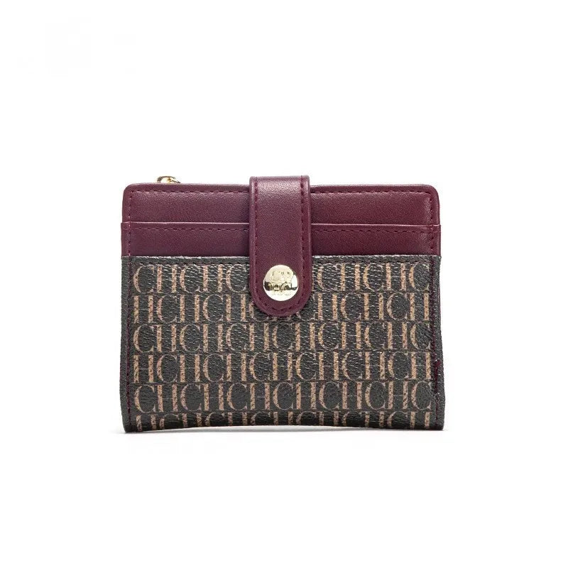 Tejesa Square Design Card Case Fashion Button Classic Folding Money Clip Compact Lightweight wallet