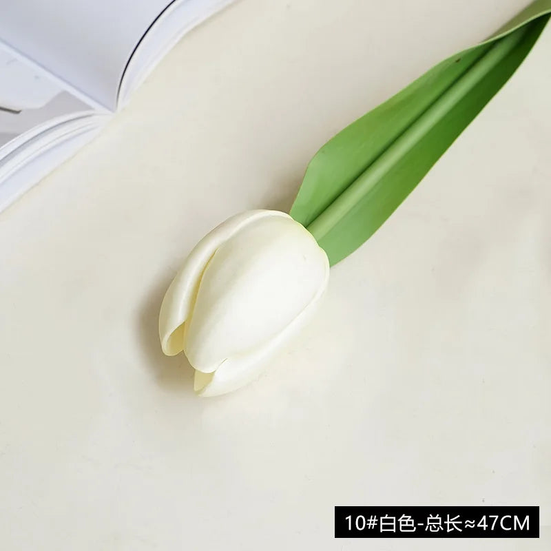 10Pc PU Real Touch Large Tulip Artificial Flowers Branch Home Decoration Realistic Tulips Party Wedding Decor Flower Arrangement