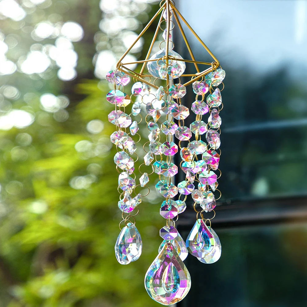 Hemasa Crystal Wind Chime Hanging Window  Hanging Suncatcher Rainbow Gift
