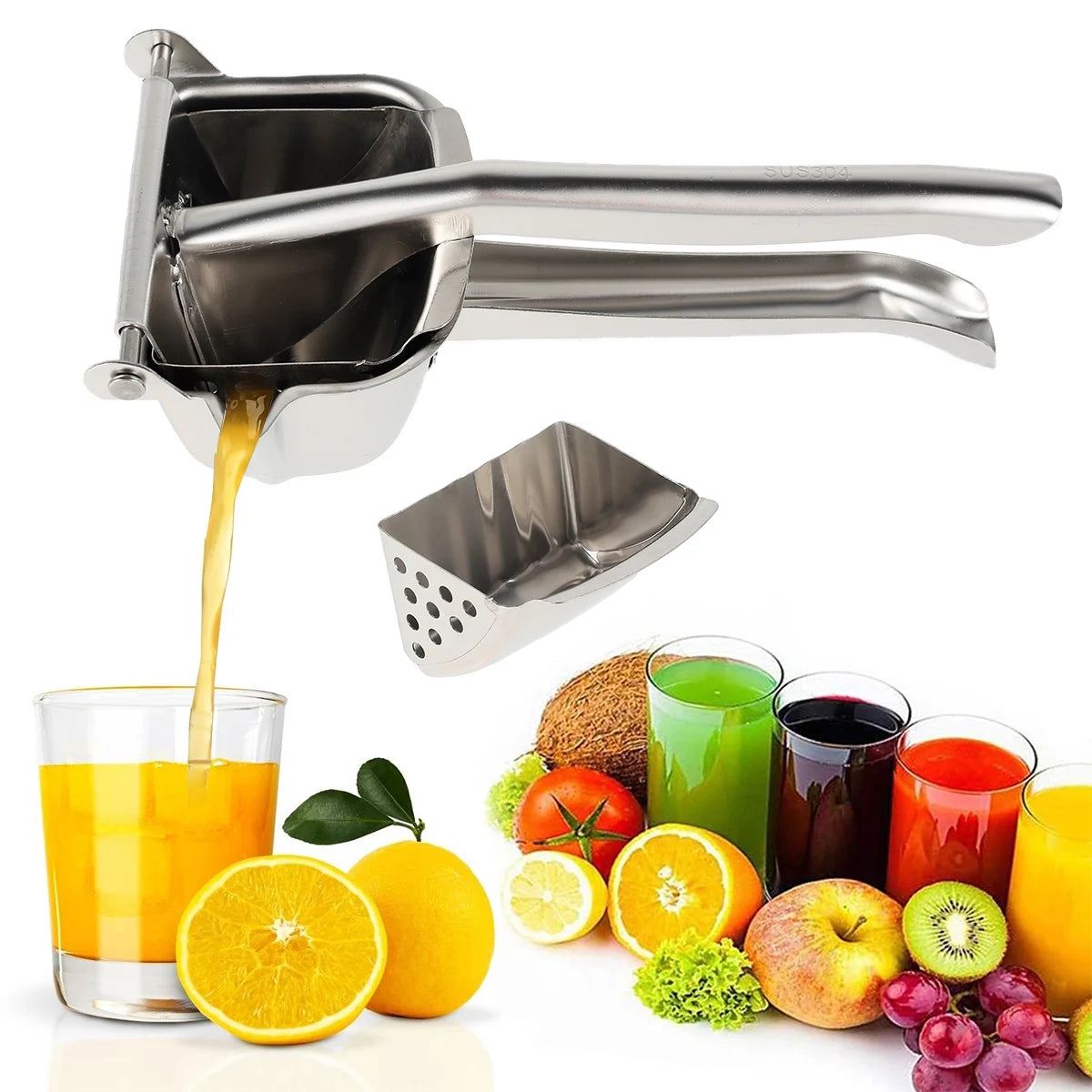Manual Lemon Squeezer Stainless Steel Hand Pressed Orange Fruit Juicer Portable Home Kitchen Tools Mini Blender Squeezer