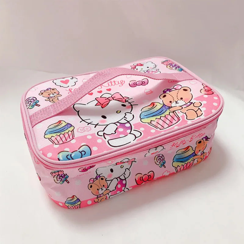 Hemasa Pink Hellokitty Girl Student Lunch Box Bag Lunch Box Insulation Bag Large Capacity Storage Bag