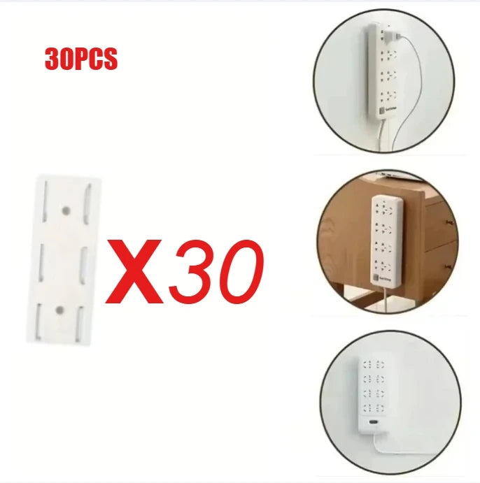 Wall Mounted Self Adhesive Power Strip Fixer Removable Cable Organizer Desktop Socket Holder for Office Home